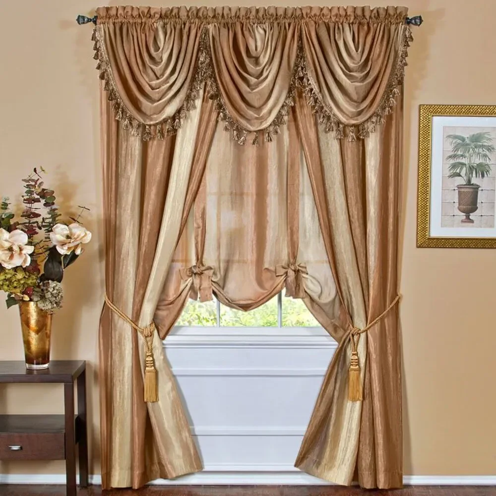 Achim Home Furnishing: Ombre Sandstone Striped Modern Window Curtain Panel : 50